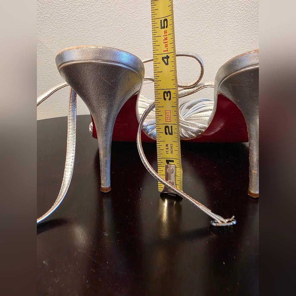 Christian Louboutin Silver Strappy Heels - Picture 13 of 16